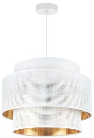 Závesné svietidlo Asti, 1x biele PVC tienidlo, (fi 40cm), g, w