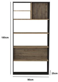 Regál Franc 34 (čierne drevo + borovica atlantická). Vlastná spoľahlivá doprava až k Vám domov. 1107902