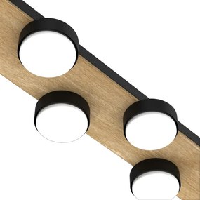 Stropné svietidlo SEMA 6xGX53/15W/230V čierna/hnedá/dub