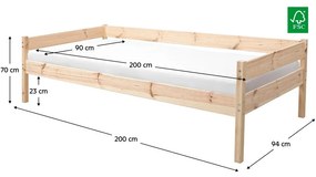 Jednolôžková posteľ 90 cm Braceaba (smrek masív) (s roštom). Vlastná spoľahlivá doprava až k Vám domov. 1116248