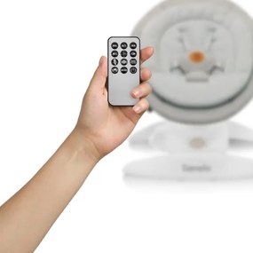 Lionelo - Detské hojdacie kresielko s melódiou MELL Beige Sand 4xAA + diaľkové ovládanie