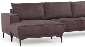 Tmavohnedá rohová pohovka z imitácie kože (ľavý roh) Copenhagen – Scandic