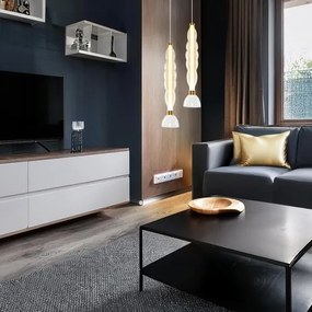 LED Luster na lanku LUCCO LED/18W/230V pr. 15 cm zlatá