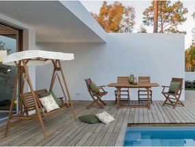 Drevená záhradná hojdačka v prírodnej farbe Noemi – Bizzotto