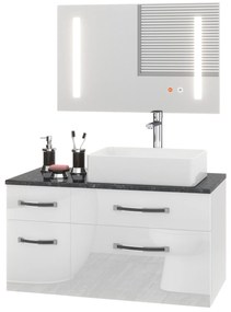 Kúpeľňový nábytok Euphoria EUP P 90L/0/W/W/0/BK/MB