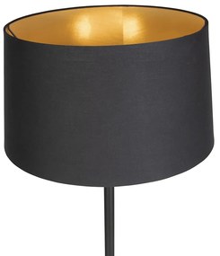 Inteligentná stojaca lampa čierna s čiernym tienidlom 45 cm vrátane Wifi A60 - Simplo