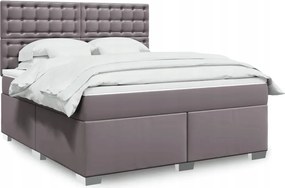 vidaXL Boxspring posteľ s matracom sivá 180x200 cm umelá koža