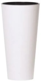 Kvetináč TUBUS SLIM s vložkou 40 cm, biely matný, 40 cm