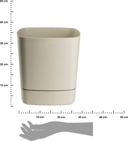 PLASTOVÝ KVETINÁČ CUBI 34X36,5 CM BÉŽOVÁ