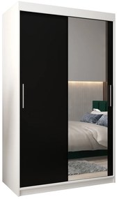 Šatníková skriňa 120 cm Toki 2 (Biela matná + Čierna matná). Akcia -20%. Vlastná spoľahlivá doprava až k Vám domov. 1064972