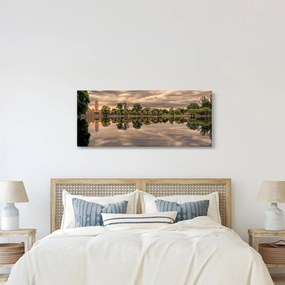 Obraz jazera a stromov (120x50 cm)