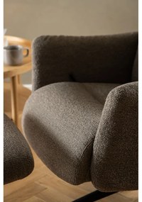 Sivo-hnedé relaxačné kreslo z textílie buklé London – Actona