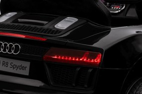 Ramiz Audi R8 Polícia na batérie pre deti + diaľkové ovládanie + EVA + pomalý štart + MP3 LED
