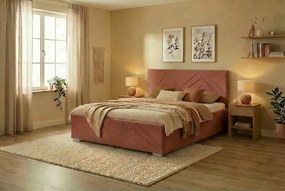 Postel CINDY 140x200 cm Ružová S matracom