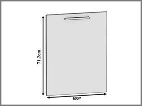 Panel na umývačku Bekini zakrytý 60 cm šedý antracit Glamour Wood  TOR PZ60/1/WT/GW/0/B1