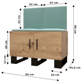 Predsieňová zostava Amanda 19 (dub artisan + ružová). Vlastná spoľahlivá doprava až k Vám domov. 1086020