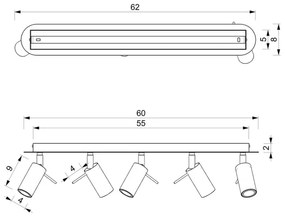 Bodové svietidlo PRESTON 5xGU10/MR11/40W/230V biela/chróm