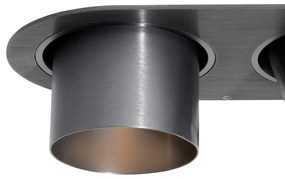 Okrúhle zapustené bodové svetlo tmavosivé GU10 70 mm sklopné 2-svetlo - Installa