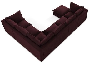 Vínovočervená rohová pohovka (pravý roh/do tvaru "U") Manao – Makamii