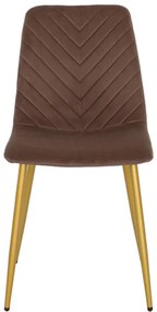 Dekorstudio Zamatová jedálenská stolička WIZZ kakao - zlaté nohy