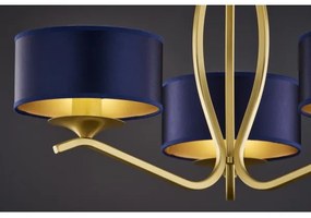 Jupiter 2113 - Luster na tyči KASZMIR 3xE27/15W/230V modrá/zlatá