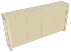 Stredná šatníková skriňa Verno+ S 260 x 46 x 130 cm, sklenené dvere, agát / vanilka