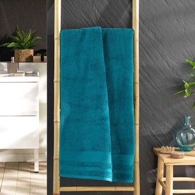 Modrá froté bavlnená osuška 70x130 cm Tendresse – douceur d'intérieur