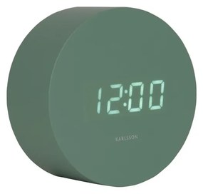 Karlsson 5981GR dizajnové LED hodiny s budíkomzelené, priemer 9 cm