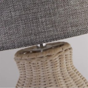 Searchlight EU60090WH - Stolná lampa LIDO 1xE14/7W/230V ratan/šedá