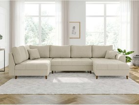 Krémová menčestrová rohová pohovka (pravý roh/do "U") Ariella – Ropez