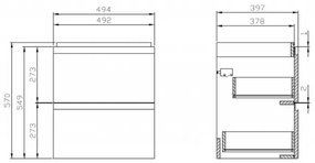 Cersanit S929-012 - Kúpeľňová skrinka pod umývadlo MODUO 49,4x39,7 cm biela