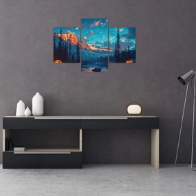 Obraz - Kempovanie v horách (90x60 cm)