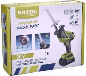 EXTOL CRAFT Bezuhlíková AKU chvostová píla 20V, 1x 2Ah Li-ion, 2A nabíjačka, kmit 22mm 402454