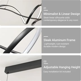Brilagi - stmievateľný LED luster na lanku SIGNATURE LED/55W/230V 120x23 cm čierny + DO