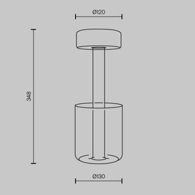 Maytoni MOD229TL-L3B3K1 - LED stmievateľná prenosná stolná lampa 3W/5V čierna/čí