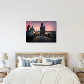 Sklenený obraz - Na Karlovom moste (70x50 cm)