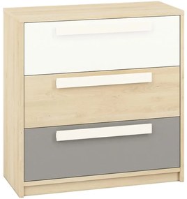 Komoda 10 Drop Buk Fjord/Biely/Šedá Platina
