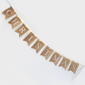 ACA DECOR LED dekoračná girlanda - Christmas banner, teplá biela farba, 3xAA, 150 cm