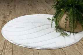 Kúpeľňový koberček SUPREME WAVES vlny, biely kruh