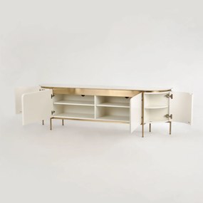 TV stolík Stilig ST120 200 cm ecru/zlatý/mramor