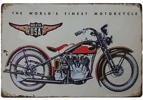 Ceduľa The Worlds finest motorcycle 30cm x 20cm Plechová tabuľa