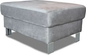 Taburet Lotos, svetlo šedá látka%