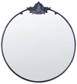 Okrúhle kovové nástenné zrkadlo ⌀ 67 cm čierne SOMMANT Beliani