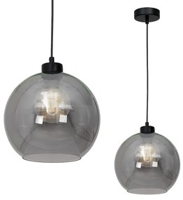 Závesné svietidlo Sofia, 1x grafitové sklenené tienidlo, b