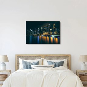 Obraz nočného Singapuru (90x60 cm)