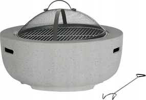 CH Záhradné ohnisko s grilom 2v1 -betónový vzhľad