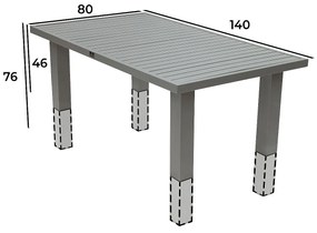 Deokork Hliníkový stôl výškovo nastaviteľný 140x80 cm TITANIUM (2v1)