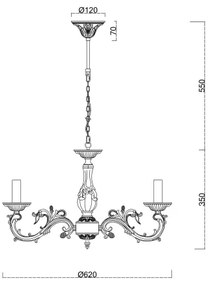 Brilagi - Luster na reťazi CLASSIC 6xE14/60W/230V mosadz