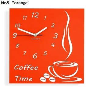 Coffee Time nástenné kuchynské hodiny žltá