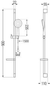 Mexen sprchový set DS67, čierny, 785674583-70